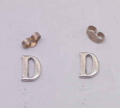 Cozzi Gioielli Stud Earrings Letter D Initial SILVER 925
