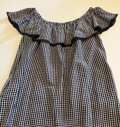 Tommy Bahama Womens Black White Gingham Linen Blend Off The Shoulder Dress Med. - Picture 12 of 12