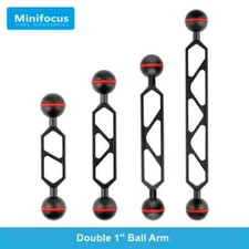 Aluminum 1" Dual Ball Joint Diving Light Arm Bracket Mount for Camera Underwater