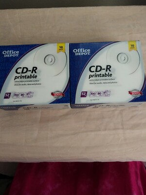 Office Depot CD-R Printable Ideal for Audio ,Data & photos 2pkgs =10 pk