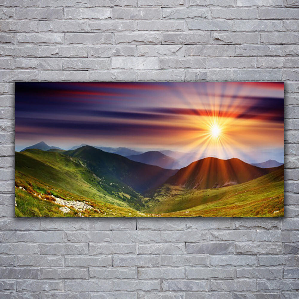 Tableau photo sur toile nature montagne 120x60 cm pour salon moderne