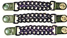 3 CANDY PURPLE POWDER COATED DOUBLE CHAIN MOTORCYCLE VEST EXTENDERS USA MADE