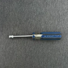 Vintage Stanley 66-112 , 3/8" 6PT Nut Driver Blue Made In USA