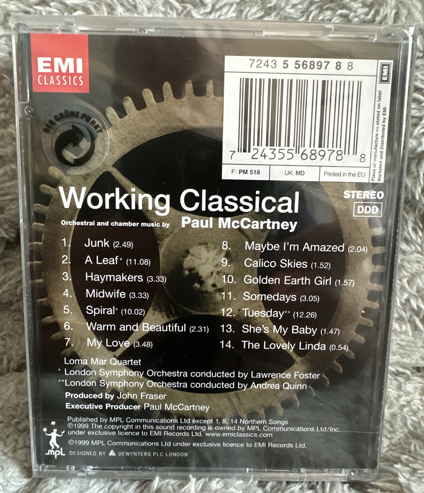 Working Classical Minidisc Paul McCartney (1999) New Sealed Rare Pre