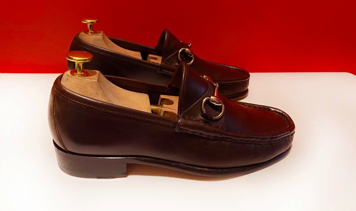 $849.00 !! GUCCI MEN'S TOM FORD LUXURY BROWN LEATHER SHOES LOAFERS