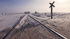 Landscape snow railway Custom Gaming Mat Desk