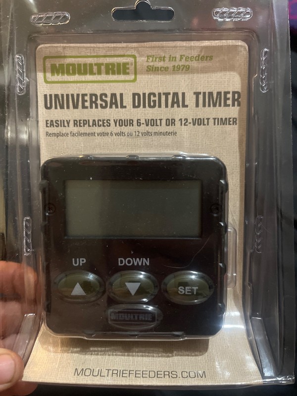 universal digital timer for a game feeder. Lets you feed up to 6 tubes a day