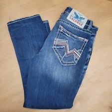 Buckle Salvage Jeans Mens 32x30 Havoc Straight Slim Fit Distressed Blue Stretch