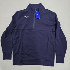 Mizuno 1/4 Zip Performance Fleece Pullover Sweater Mens XS (Runs Large) Navy NEW