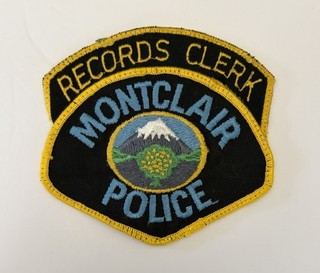 CALIFORNIA MONTCLAIR POLICE RECORDS CLERK 2 PATCH SET SAN BERNARDINO COUNTY #D12