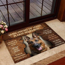 Door Mat When Visiting My House German Shepherd Dog Welcome Non-Slip Mats Funny