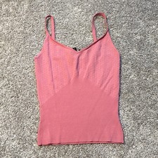 Claudia Sträter Pink Solid Knit V-Neck Spagh...
