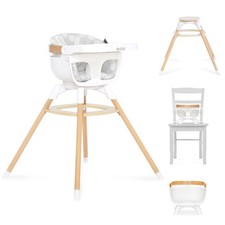 Evolur Ann Beechwood 4-in-1 Highchair 360 Swivel Seat Infant Toddler Booster New