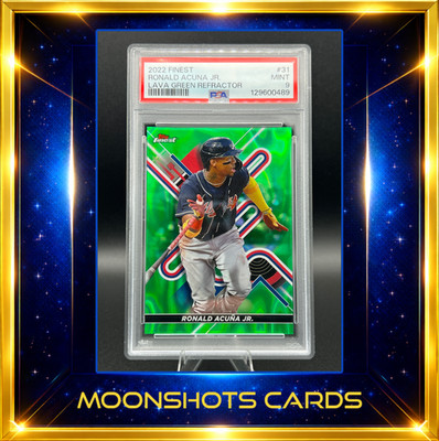2022 Topps Finest Ronald Acuna Jr /99 Green Lava Refractor PSA 9 - Braves