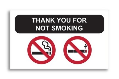 NO SMOKING STATIC CLING 100 PER PACK