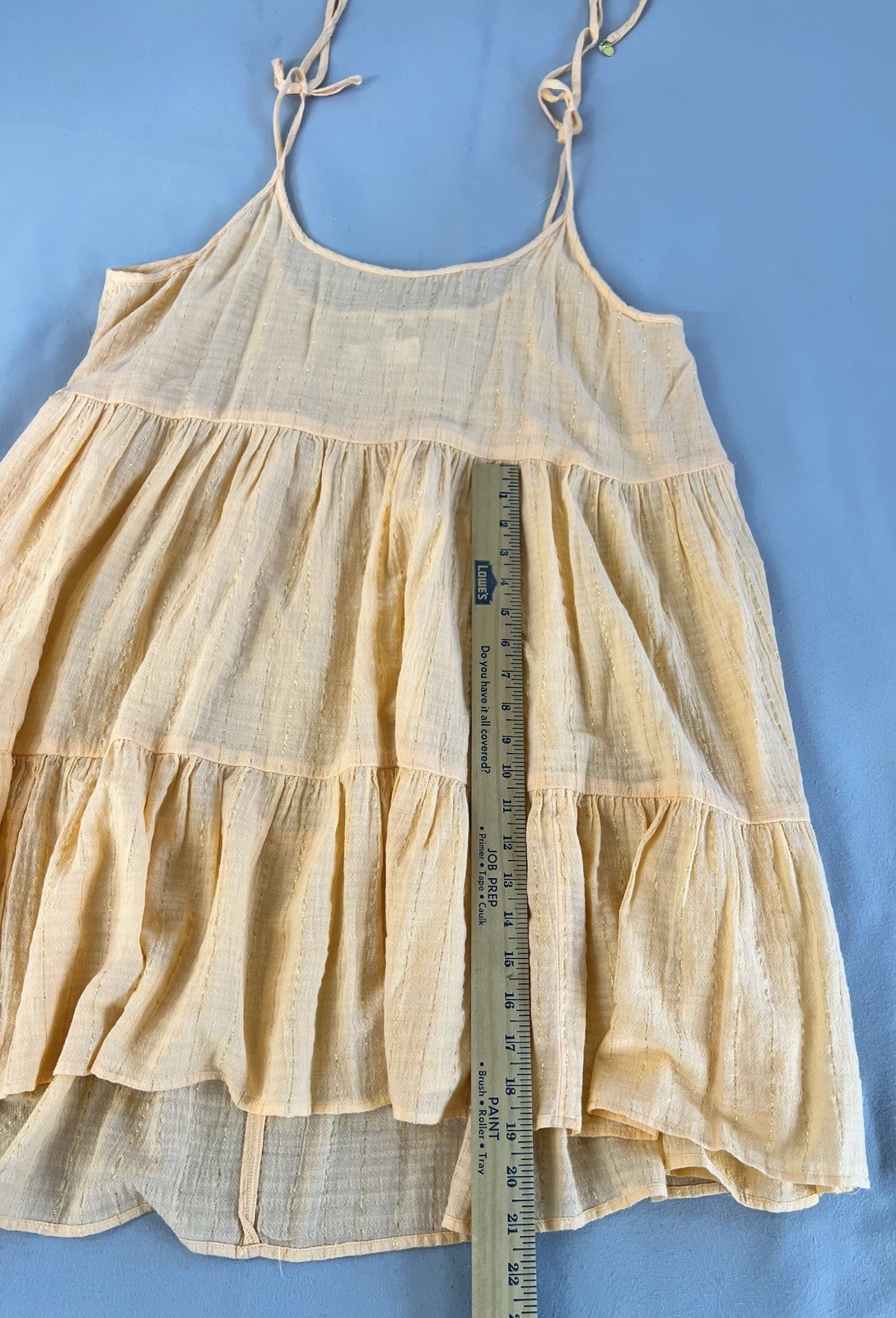 Aerie Dress Mango Hour Coverup XL Sundress Orange  Gold Metallic Gauze Fairy New thumbnail 9