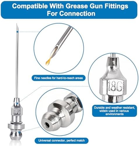 Grease Gun Needle Accessory Set Rubber Coupler Adapter Detachable Tips