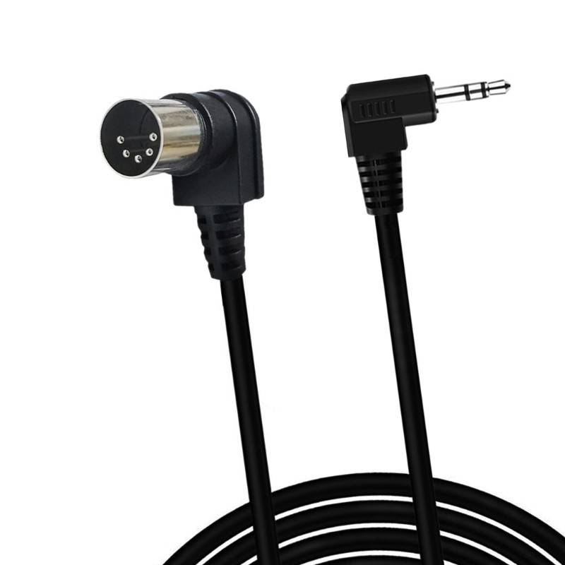 5-Pin DIN Male Cable with 3.5 mm Male End and Right-Angle Layout for ...