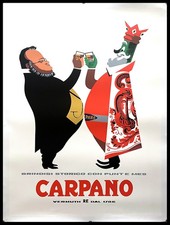 1970ca * Original Manifesto "ARMANDO T�TE - Carpano - Historical Toast - Cavou