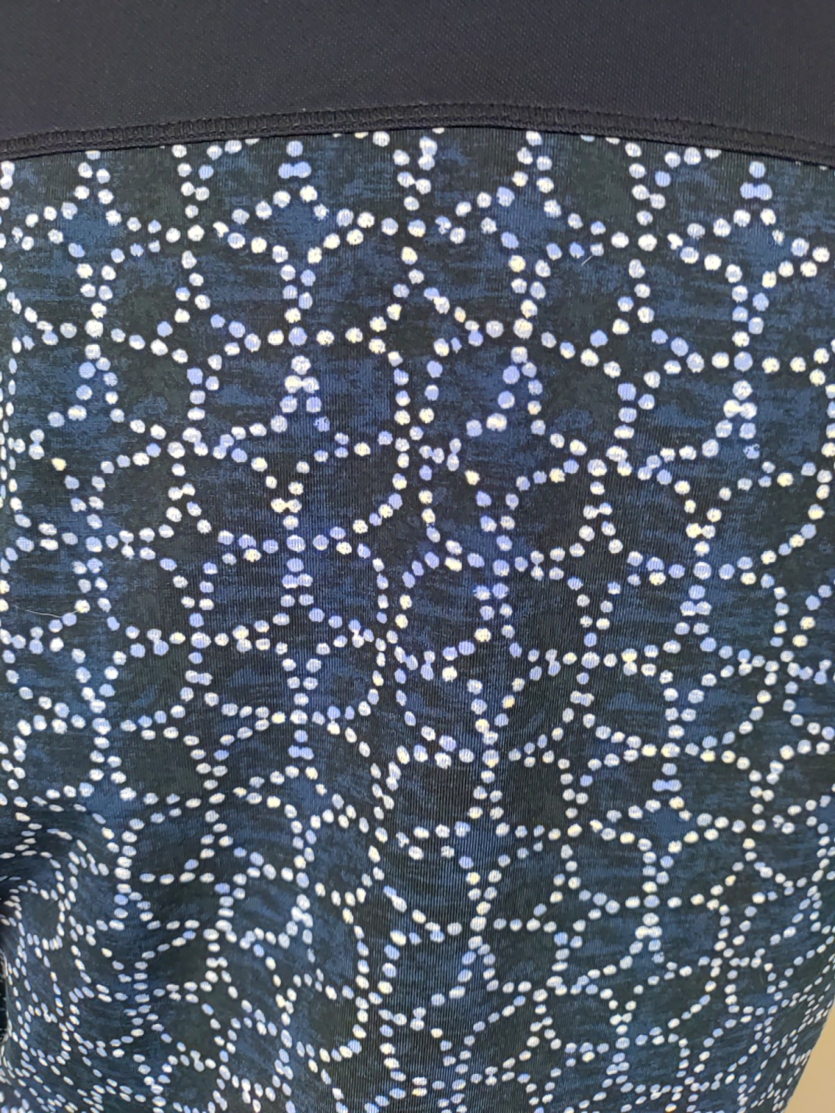 Talbots Blue Geometric Pattern Collared Drawstrin… - image 5