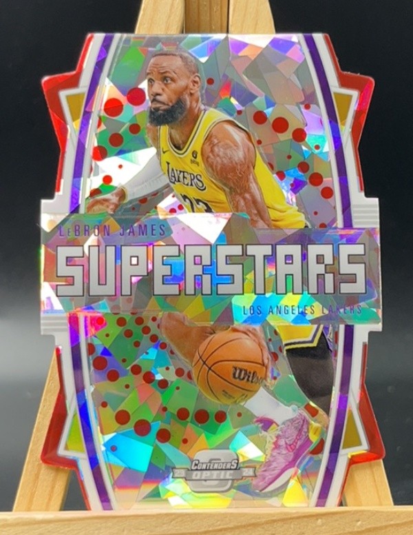LeBron James 2023-24 Panini Contenders Optic Superstars Red Ice Prizm 027/175 #7