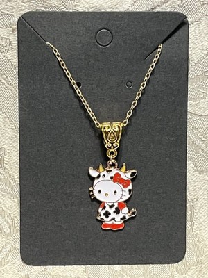 Sanrio Hello Kitty Whimsical Charm Cartoon Adorable Pendant Gold Necklace 18 