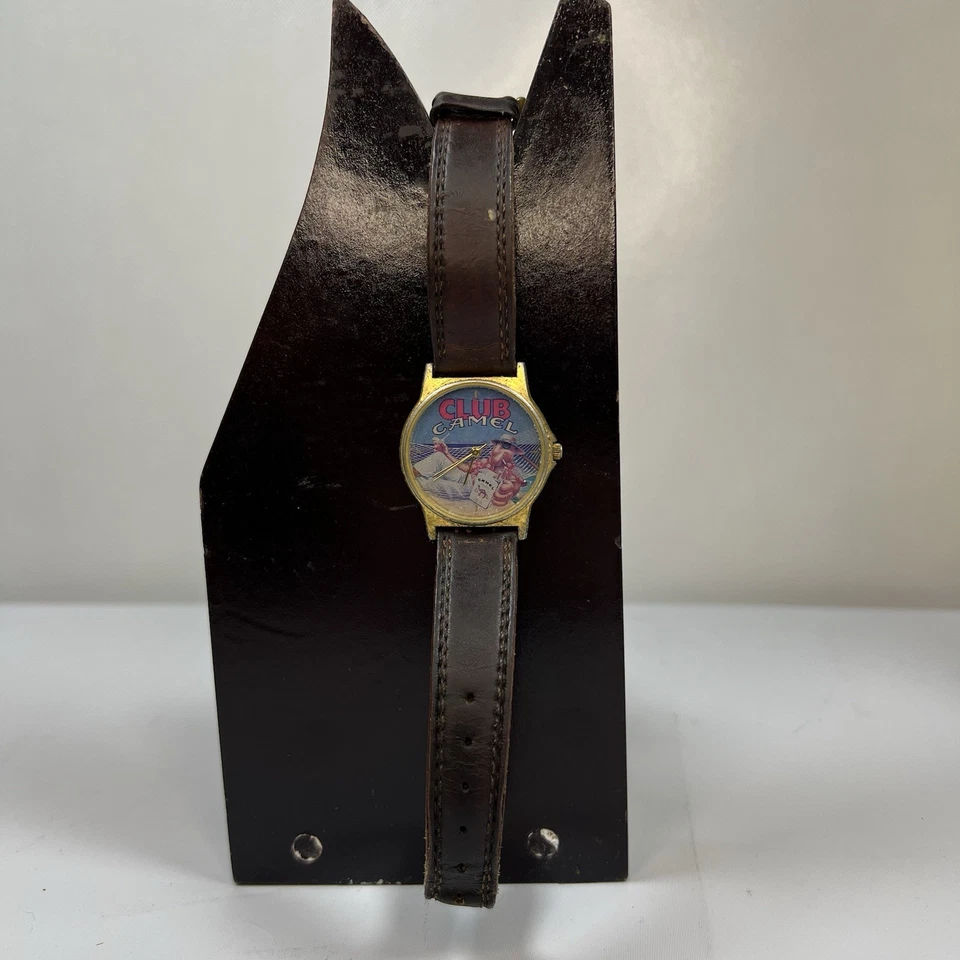 Reloj Joe Camel Club Vintage Unisex 34mm Tono Dorado Correa Cuero #4.11 Foto 2 de 4