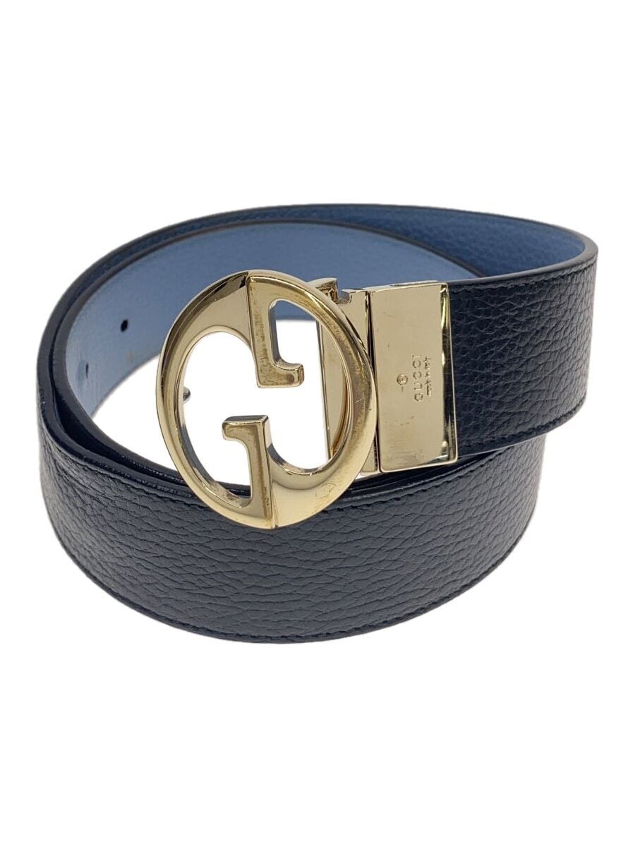 GUCCI Black Plain Leather Belt for Women Size 45,000