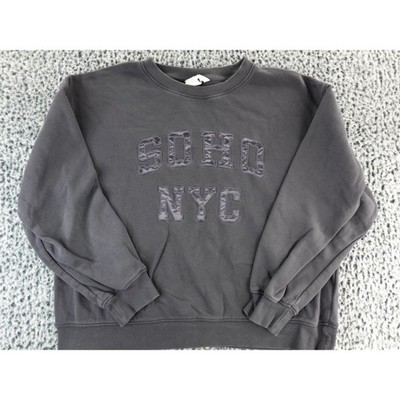 H M Gray SOHO NYC Graphic Sweatshirt Pullover Long Sleeve Crew Neck Men L