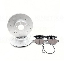 FÜR BMW 5ER E60 E61 535d M SPORT VORNE GELOCHT BREMSSCHEIBEN BELÄGE DRAHT 348mm