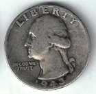 USA - 1943P - Washington ¼ $ - Silver Eagle - no mint mark - #21553
