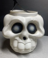 Vintage Skull Halloween Bucket Trick Or Treat Pail