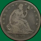 1844-O Seated Liberty Half Dollar Very Good VG Coin #37146