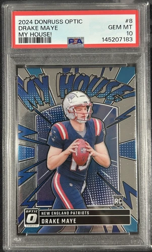 2024 Panini Donruss Optic - Drake Maye - My House! #8 RC Super Bowl PSA 10