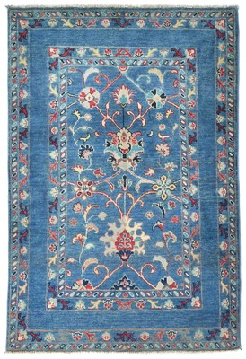 Floral Modern Kazak Design Rug 3X5  Handmade Blue Pakistan Oriental Carpet