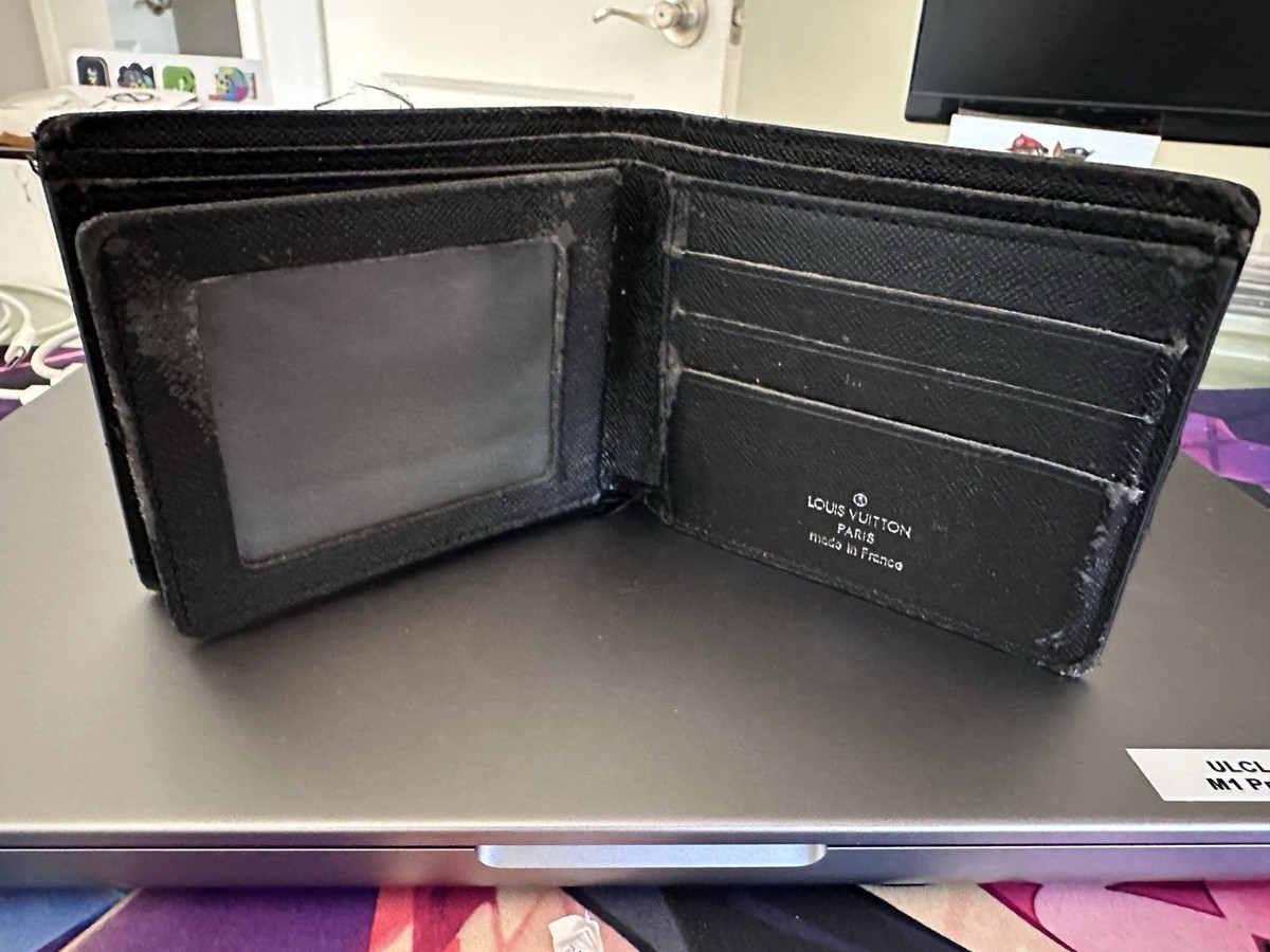 Louis Vuitton Bifold Damier Graphite Men Wallet Black Checkered