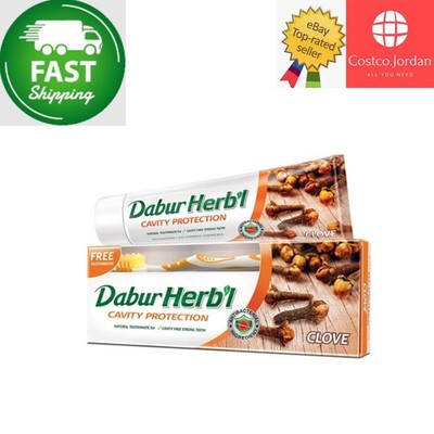1 Packung X Dabur Herbal Natural Clove Zahnpasta Hohlraumschutz GRATIS Zahnbü...
