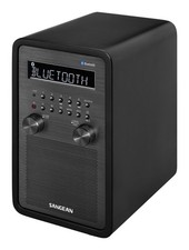 SANGEAN WR-50 AM/FM-RBDS/Bluetooth Wood Cabinet Table Top Radio Black