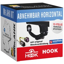 Hook Anhängerkupplung abnehmbar für Skoda Fabia Kombi 08-10 mit 13pol spez.
