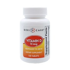 Geri-Care Vitamin D Tablet 400 IU 874-01-GCP 12 Bottles 100 per Bottle