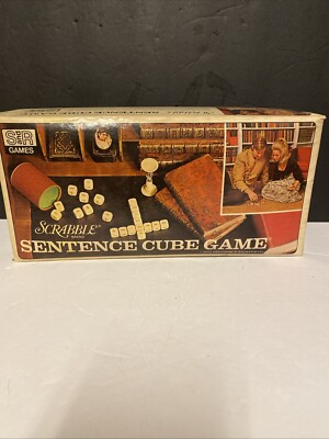 Scrabble 1971 Vintage Brand Sentence Cube Game Complete Set C143