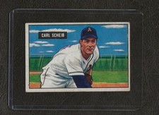 1951 Bowman ##83 Carl Scheib, Philadelphia Athletics, EX!