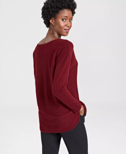 Charter Club Luxury (J22-24*)100% Cashmere Shirttail Sweater