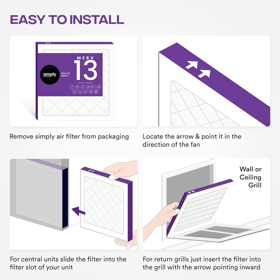 Simply Filters 17x17x1 MERV 13, MPR 1500, AC Furnace HVAC Air Filter eBay