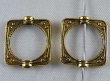 100pcs Gold Color Square Spacer Beads 15.5x14x3mm 5149-2