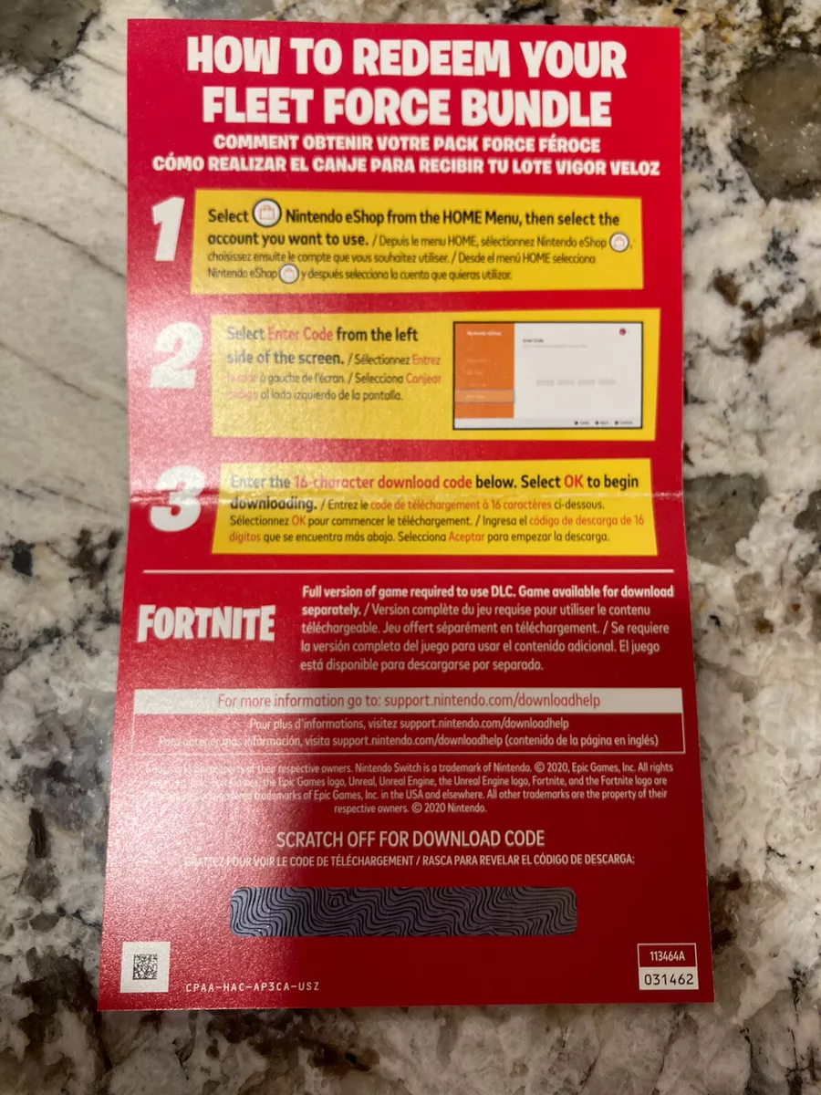 Code Fortnite V-Bucks Nintendo Switch