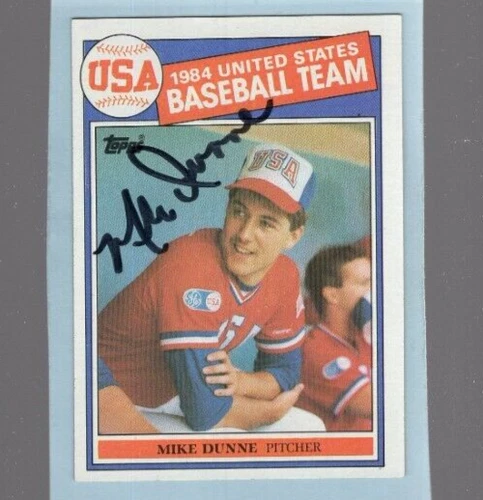 Autographed Mike Dunne USA Baseball Team 1985 Topps