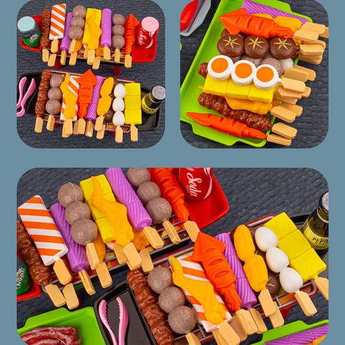 Set Kids BBQ Pretend Play Kitchen Food Toys Cooking Playset for Kids 28pcs - Picture 9 of 11