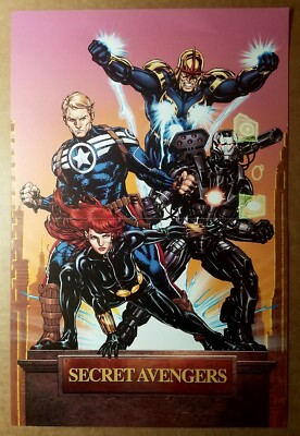 Secret Avengers Black Widow Iron Man Nova Marvel Comics Poster by
