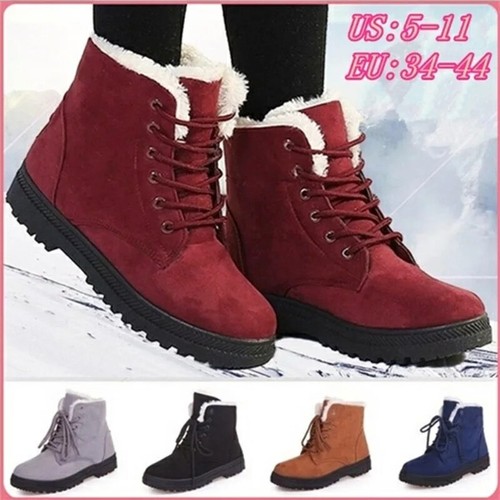 Botines De Mujer Botas Zapatos Gamuza Calzado Invierno Para Agua Y Nieve  Nuevo | eBay
